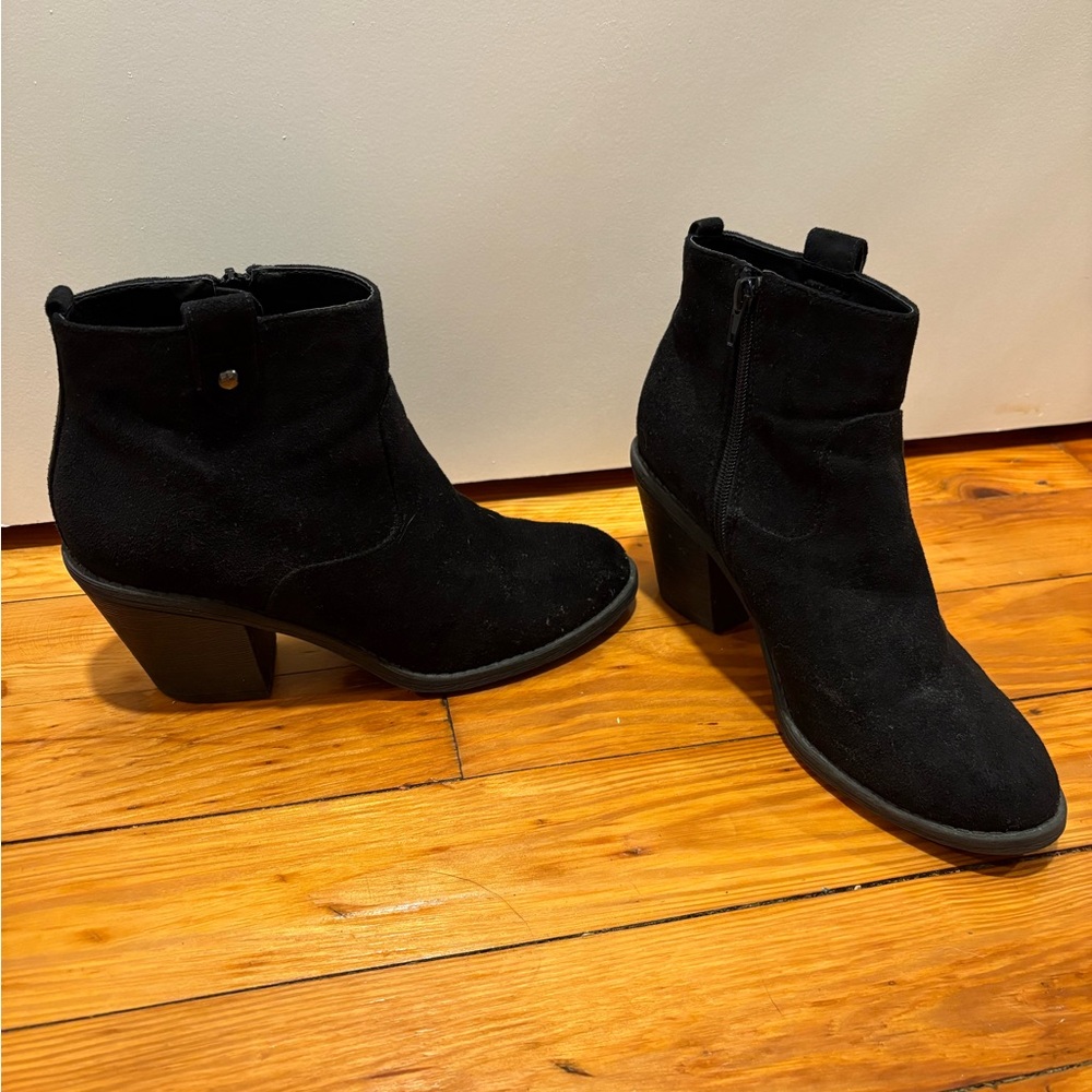 Women's Black Suede Ankle Boots